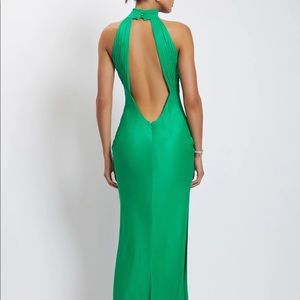Meshki backless green dress